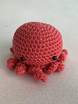 Hračky - mini háčkovaná chobotnička - červená - 16228063_