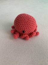 Hračky - mini háčkovaná chobotnička - červená - 16228065_