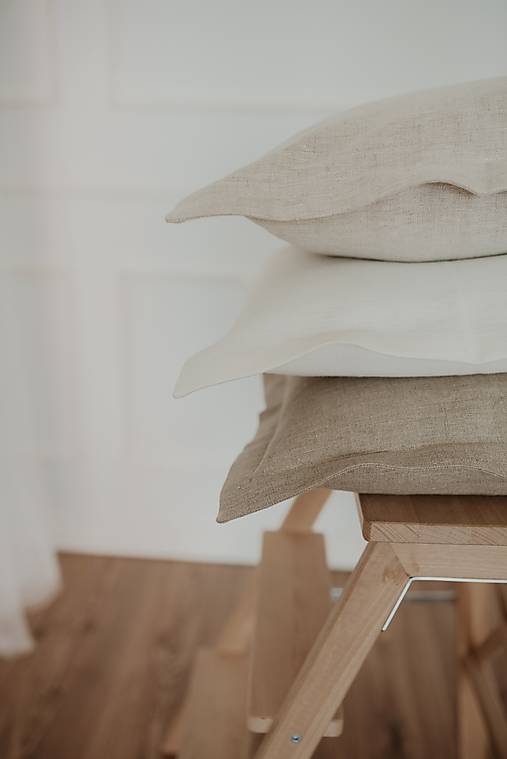 Úžitkový textil - ľanová obliečka na vanúš s lemom - 16229016_