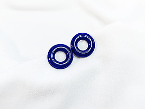 Náušnice - KRUH-ové napichovačky - donut -chirurgická oceľ  (15 mm) (modré) - 16229871_