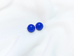 Náušnice - KRUH-ové napichovačky - chirurgická oceľ (7 mm) (Modrá) - 16229907_