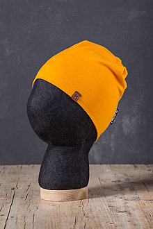 Čiapky, čelenky, klobúky - Merino šišak (Žltá 255 g/m2) - 16230191_