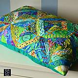 Úžitkový textil - Patchworkový polštář – modrozelený pocit - 16229278_