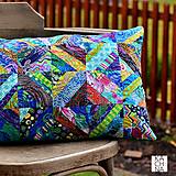 Úžitkový textil - Patchworkový polštář – barvy silvestrovské noci - 16229294_