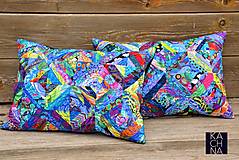 Úžitkový textil - Patchworkový polštář – barvy silvestrovské noci - 16229295_