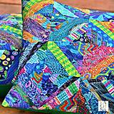 Úžitkový textil - Patchworkový polštář – barvy silvestrovské noci - 16229296_