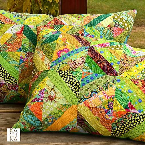 Úžitkový textil - Patchworkový polštář – udělejme si už jaro - 16229253_