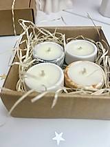 Sviečky - Sada 4 mini aromatických sviečok v sadrových nádobkách - 16229646_