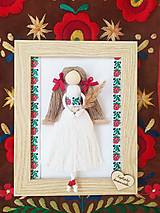 Rámiky - Folklórna makrame bábika v rámiku - 16229477_