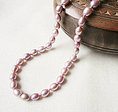 Náhrdelníky - Perlový náhrdelník uzlíkovaný ružový - 16229803_