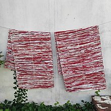Úžitkový textil - Ručne tkaný koberec, červený melír 60x150cm - 16231176_