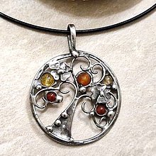 Náhrdelníky - strom života BROWN náhrdelník - 16231552_