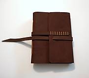 Papiernictvo - Kožený zápisník čokoládová hnedá - 16231084_