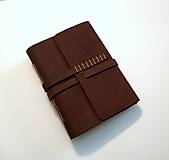 Papiernictvo - Kožený zápisník čokoládová hnedá - 16231085_
