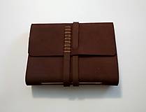 Papiernictvo - Kožený zápisník čokoládová hnedá - 16231088_