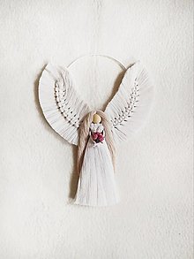 Dekorácie - Macrame anjel veľký, 36cm - 16230940_