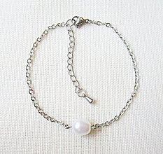 Náramky - Náramok s bielou perlou - 16231314_