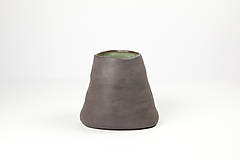 Dekorácie - Keramická váza Antracitová Zelená - 16231362_