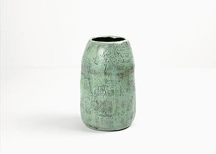 Dekorácie - Keramická váza Mätovo Zelená - 16230336_