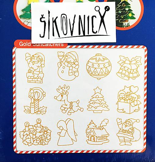 Sada zlupovacích farieb na sklo + plexi sklíčka 10+12 ks (vianoce)