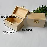 Polotovary - Drevená krabička - truhlička - 9cmx6cmx5,5cm - 16233030_