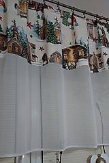 Úžitkový textil - Vianočná záclona s riasenkou - 16234729_