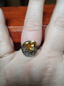 Prstene - bronzový prstienok s ružičkou - 16233108_