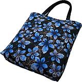 Nákupné tašky - Kabelka klasik Modré květy - 16234721_