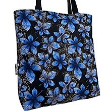 Nákupné tašky - Kabelka klasik Modré květy - 16234724_
