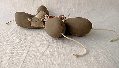 Hračky - FILKI myška (sivohnedá) - 16234258_