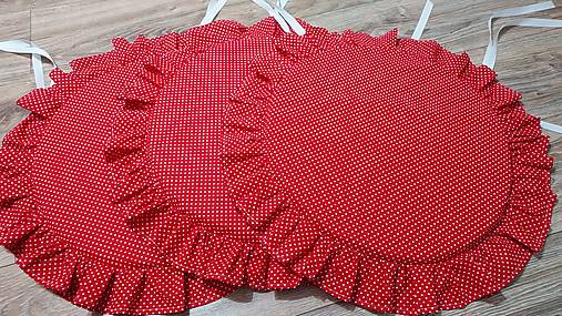 Úžitkový textil - Okrúhle sedáky na stoličky s volánikom - 16235335_
