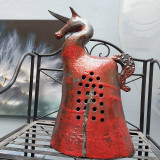 Sochy - Keramika, Jednorozec Red Raku - 16234952_