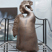 Sochy - Keramika, Bronzový kůň - 16234943_