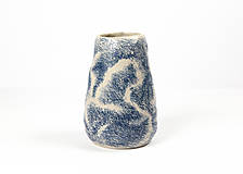 Dekorácie - Keramická váza Béžová, Modrá kresba - 16235843_