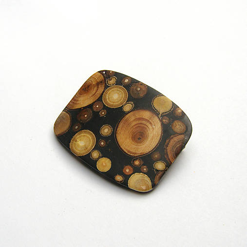 Brošne - Drevená brošňa - halúzková so živicou - 16235160_