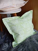Úžitkový textil - Dekoračná obliečka - zelené ornamenty - 16236521_