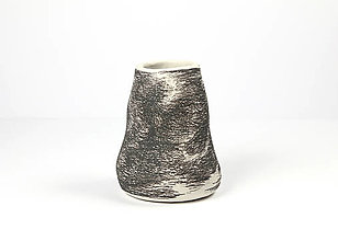 Dekorácie - Keramická váza Biela, Čierna kresba - 16235864_