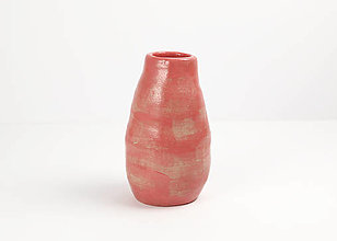 Dekorácie - Keramická váza Korálovo Červená - 16236324_
