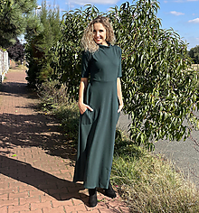 Šaty - Zelené šaty s rolákem dlouhé - 16237906_
