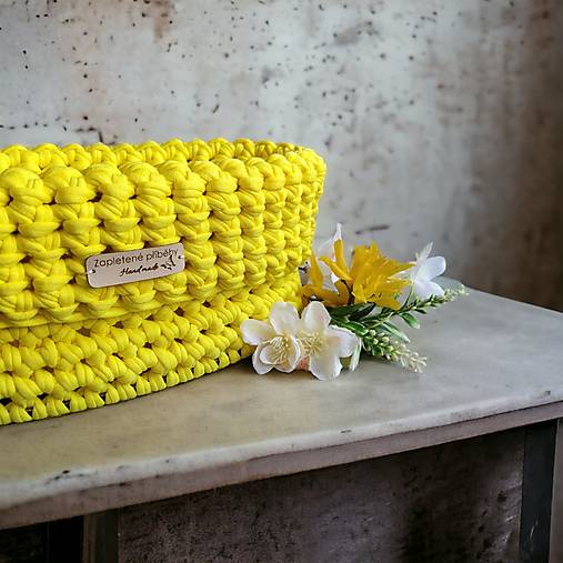 Úložné priestory & Organizácia - Háčkovaný košík 24 x 12 | Mango - 16237692_