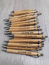 Nástroje - AKCIA! Bambusové pero ku stretávke zo školy alebo s vlastným  textom - 16239633_