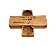 Prstene - drevená krabička na svadobné prstene/obrúčky - 16238066_