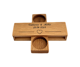 Prstene - drevená krabička na svadobné prstene/obrúčky - 16237976_