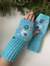 Rukavice - Krásne rozprávkové bezprstové rukavičky so zimným motívom - 16241814_