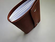 Papiernictvo - Kožený zápisník A5 nubuk gaštanová hnedá - 16240038_