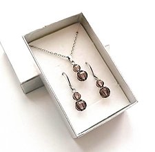 Sady šperkov - Sada brúsené guličky 8/6 mm + oceľ (šedá) - 16241571_