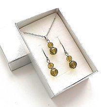 Sady šperkov - Sada brúsené guličky 8/6 mm + oceľ (oliva) - 16241575_