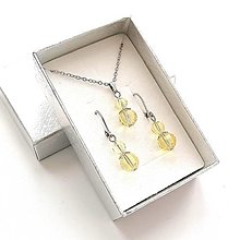 Sady šperkov - Sada brúsené guličky 8/6 mm + oceľ (žltá svetlá) - 16241584_