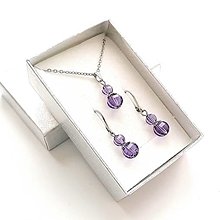 Sady šperkov - Sada brúsené guličky 8/6 mm + oceľ (fialová tmavá) - 16241617_