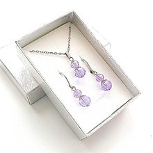 Sady šperkov - Sada brúsené guličky 8/6 mm + oceľ (fialová svetlá) - 16241623_
